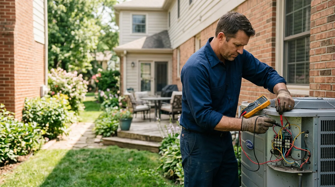HVAC technician working near Oak Hill, OH